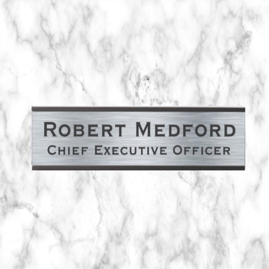 Plaque de signalisation moderne Faux Argent Signes