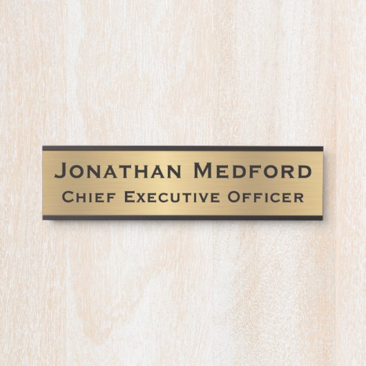 Plaque de signalisation moderne Faux Gold Signes P (Devant)