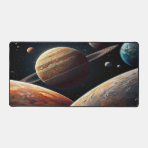 Plaque de souris à thème spatial de bureau galacti