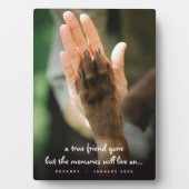 Plaque de souvenir de photo de chien perte animale (Devant)