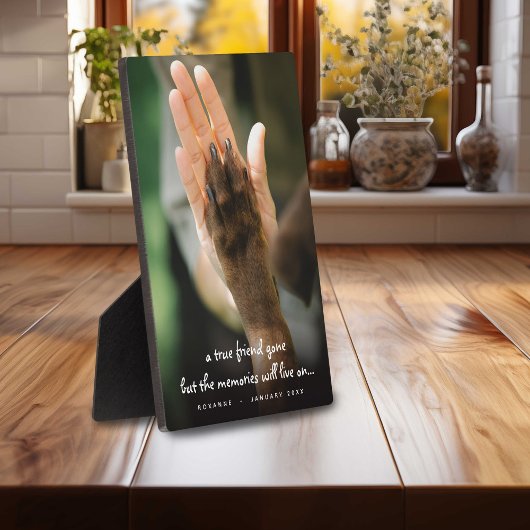 Plaque de souvenir de photo de chien perte animale