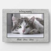 Plaque de souvenir photo de mémorial de chat indus (Devant)