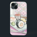 Plaque de sushi assorté avec baguettes<br><div class="desc">Megan Meagher a peint cette assiette délicieuse de sushis assortis,  avec une paire de baguettes pour vous aider à apprécier le repas. Vous pouvez presque goûter à cette délicieuse collation ! Achetez votre imprimé dès aujourd'hui !</div>