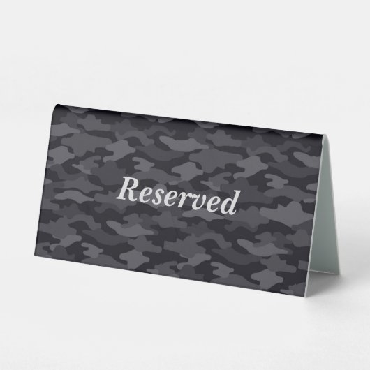 PLAQUE DE TABLE 文字　カスタム　迷彩（ブラック）    台座サイン (Verso)