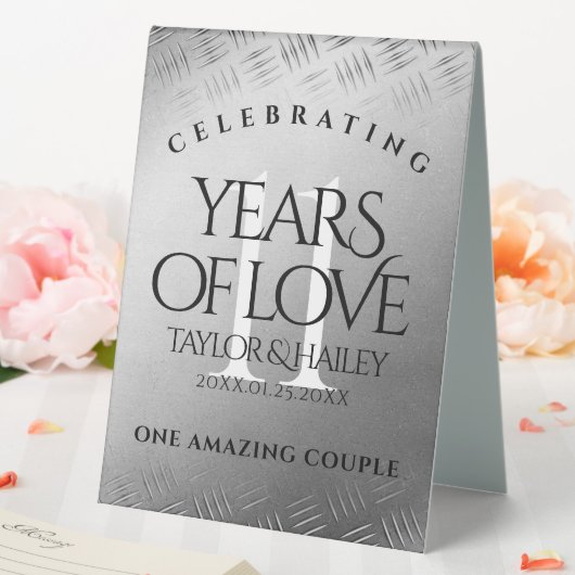 Plaque De Table 11ème anniversaire de Mariage en acier (In SItu (Mariage))