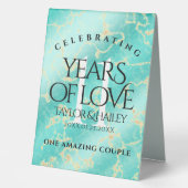 Plaque De Table 11ème anniversaire de Mariage turquoise (Recto)