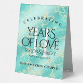 Plaque De Table 11ème anniversaire de Mariage turquoise (Verso)