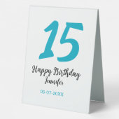 Plaque De Table 15e anniversaire quiencenera ajouter date année te (Verso)