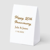 Plaque De Table 20e anniversaire marron doré nom datsimple heureux (Verso)