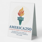 Plaque De Table 250e anniversaire des États-Unis (Verso)