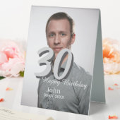 Plaque De Table 30e anniversaire ajouter nom date année photo blan (In SItu (Mariage))