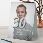 Plaque De Table 30e anniversaire ajouter nom date année photo blan (En SItu (Tableau))