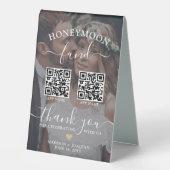 Plaque De Table 4 QR Codes 2 Photo Mobile App Honeymoon Fund (Recto)