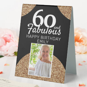 Plaque De Table 60 et Fabulous Gold Parties scintillant Photo 60e