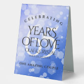 Plaque De Table 65e anniversaire de l'élégant Mariage Blue Sapphir (Recto)