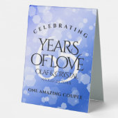 Plaque De Table 65e anniversaire de l'élégant Mariage Blue Sapphir (Verso)