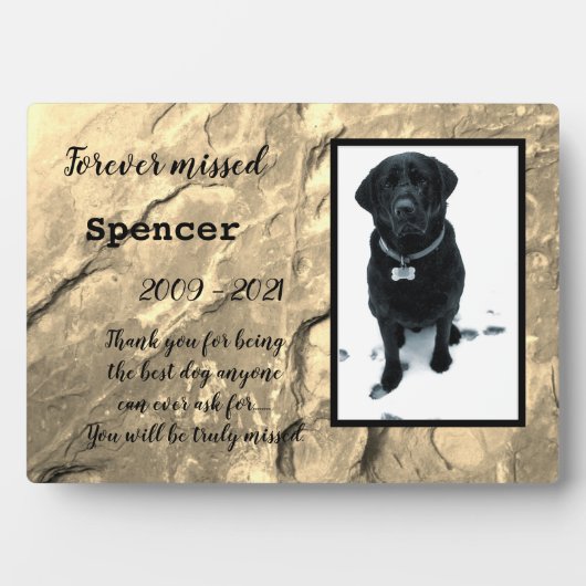 Plaque de table à jamais regrettée avec chevalet (Devant)