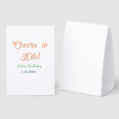 Plaque De Table À la 30e anniversaire nom date orange vert bleu (Recto/verso)