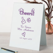 Plaque De Table À la future Mme nom de la mariée doodle violet (En SItu (Tableau))