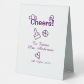 Plaque De Table À la future Mme nom de la mariée gribouillage viol (Verso)