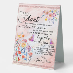 Plaque De Table À Mon Cadeau Tante, Cadeau Papillon De La Nièce