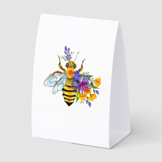 Plaque De Table Abeille à fleurs avec plantes sauvages (Recto)
