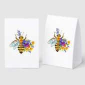 Plaque De Table Abeille à fleurs avec plantes sauvages (Recto/verso)