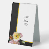 Plaque De Table Abeille sur roses rose jaune Fleurs (Verso)
