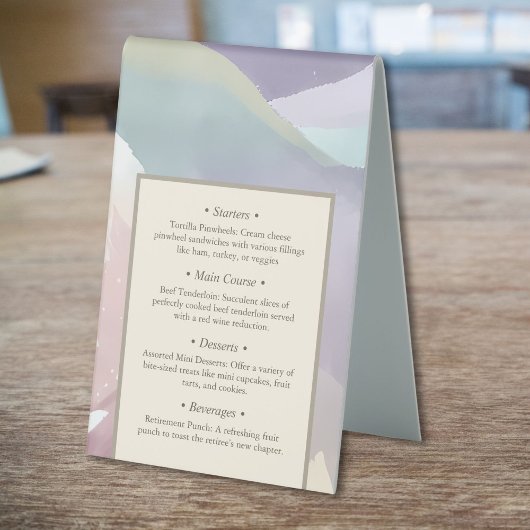 Plaque De Table Abstrait Contemporary Elegant Retirement Party