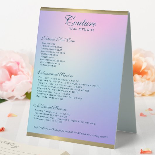 Plaque De Table accent or rose et bleu foncé (In SItu (Mariage))