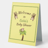 Plaque De Table Accueil du Baby shower des Singes mignons (Recto)