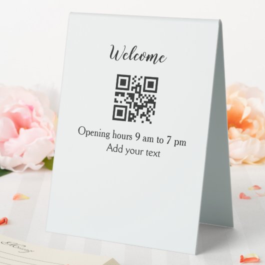 Plaque De Table Accueil simple ouverture bienvenue code barre QR a (In SItu (Mariage))