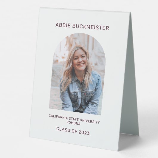 Plaque De Table Acheter Grad a Drink QR Code Diplôme photo (Verso)