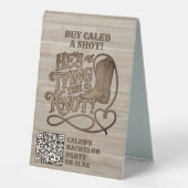 Plaque De Table Achetez-lui une balle Il noue le Bachelor Party (Recto)