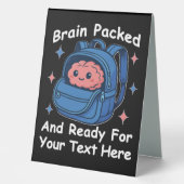 Plaque De Table Adaptable "Prêt pour le cerveau" (Recto)
