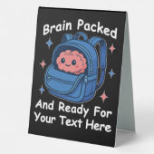 Plaque De Table Adaptable "Prêt pour le cerveau" (Verso)