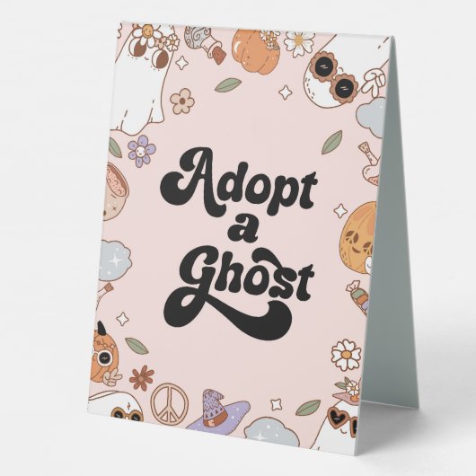 Plaque De Table Adopter un Fête d'anniversaire de Fantôme (Verso)