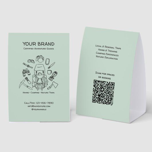 Plaque De Table Adventure Guides Hiking & Camping Paper Table Tent (Recto/verso)