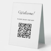 Plaque De Table Affiche de bienvenue WIFI avec code QR (Recto)