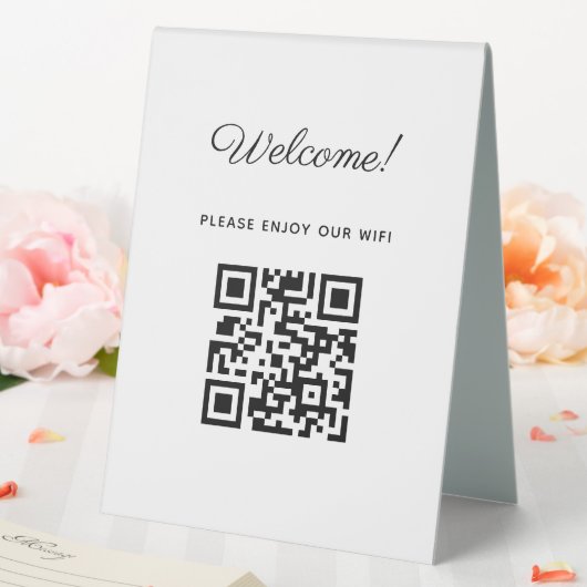 Plaque De Table Affiche de bienvenue WIFI avec code QR (In SItu (Mariage))