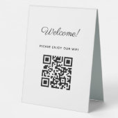 Plaque De Table Affiche de bienvenue WIFI avec code QR (Verso)