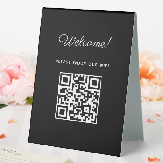Plaque De Table Affiche de bienvenue WIFI avec code QR (In SItu (Mariage))