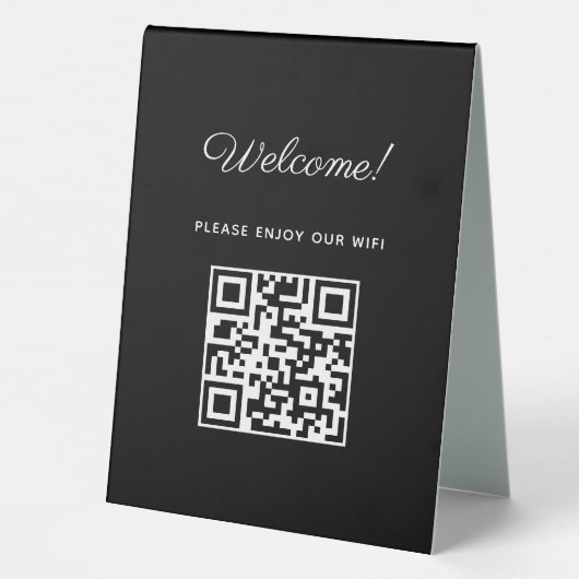 Plaque De Table Affiche de bienvenue WIFI avec code QR (Verso)
