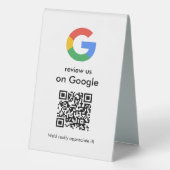 Plaque De Table Affiche de code QR Google pour avis moderne (Verso)