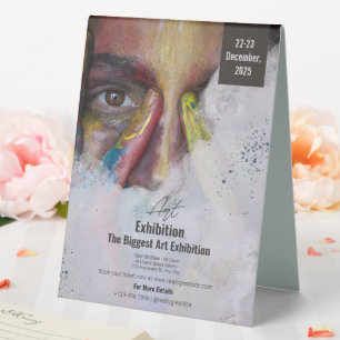 Plaque De Table Affiche de l'exposition d'art colorée Portrait, Ar
