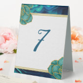 Plaque De Table Agate florale turquoise et bleu (In SItu (Mariage))