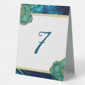 Plaque De Table Agate florale turquoise et bleu (Verso)