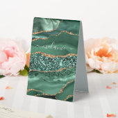 Plaque De Table Agate Green Gold Parties scintillant Geode Marbre  (In SItu (Mariage))