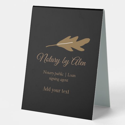 Plaque De Table Agent de signature de prêt public notaire ajouter  (Recto)