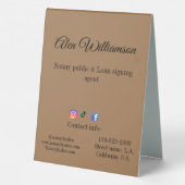 Plaque De Table Agent de signature de prêt public notaire ajouter  (Verso)